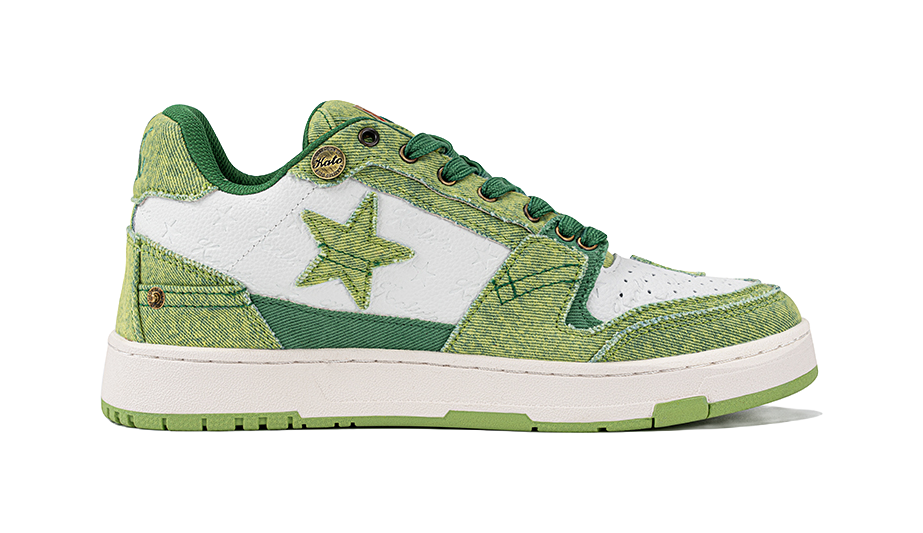 KAALIXTO Green Jeans 'Avocado' Stars Shoes Abrasion Resistant Mid top Skateboard Shoes Unisex Avocado Green
