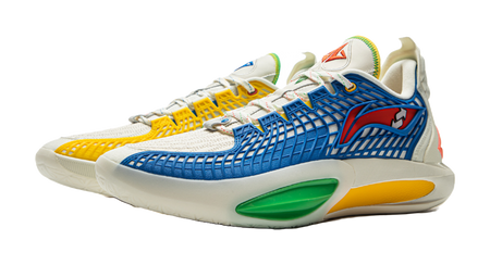 LiNing JB3 Coverage Anti Rollover Low Top Basketball Shoes Mens White Blue Red  VJSNEAKER