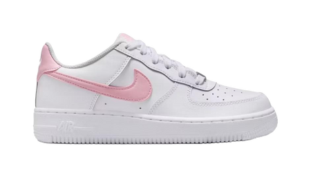 Nike Air Force 1 Abrasion Resistant Low top Kids Skateboarding Shoes White/Soft Pink Teenagers  vjsneaker.com