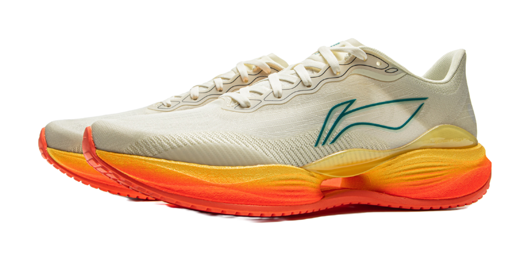 LiNing Super-Light 22 Cushioning Wear-Resistant Low-Top Casual Running Shoes Men's Beige Orange 