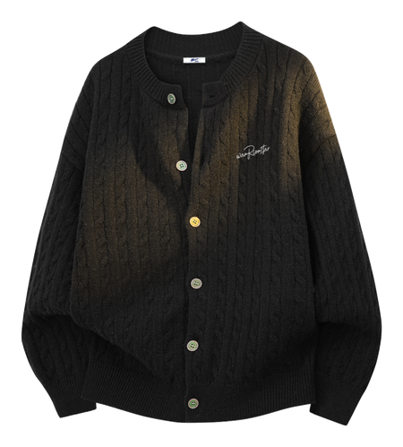 Warrior Power Simple Retro Cleanfit American Zipper Cardigan Basic Edition Warm, Soft, Comfortable Skin friendly Non stick Embroidered Sweater Knitted Sweater Unisex  vjsneaker.com