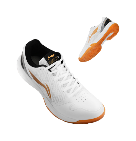 Li-Ning Light Feather Rocket Flash 2.0 "White/Gold" AYTT023-1 - Badminton Shoe Unisex