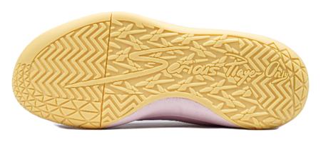 Gold rubber outsole with zigzag traction pattern and star emblem