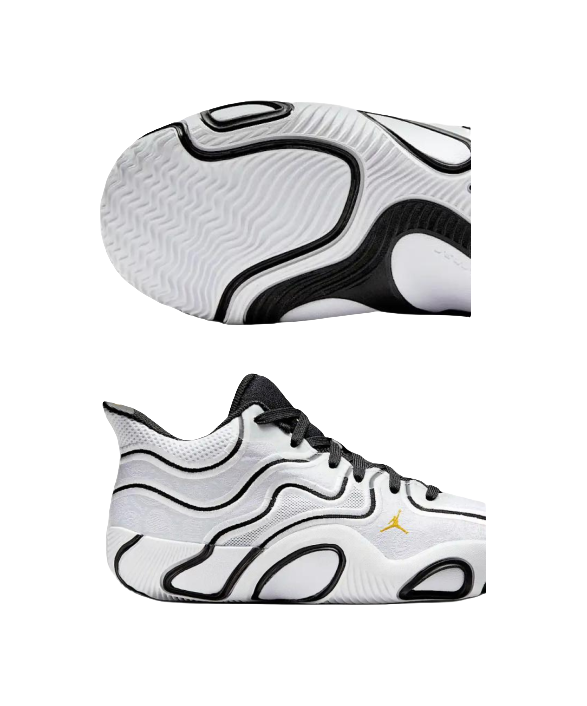 Jordan Tatum 3 Abrasion Resistant Mid Top Childrens Basketball Shoes White Black  VJSNEAKER