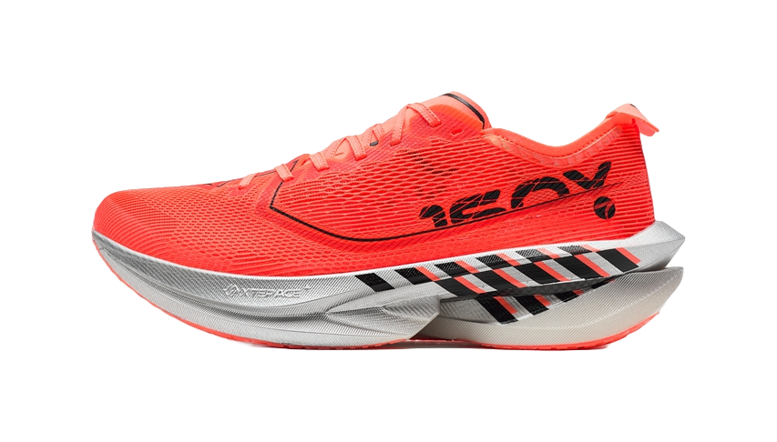 XTEP Jacquard Breathable Low-top Carbon Plate Marathon Training Race Running Shoes Men's Super Orange Black