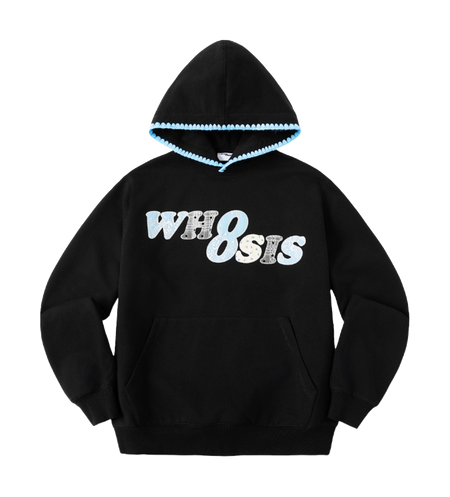 WHOOSIS floral denim patchwork embroidery casual loose and versatile campus autumn and winter comfortable hoodie with fleece hoodie for both men and women  vjsneaker.com