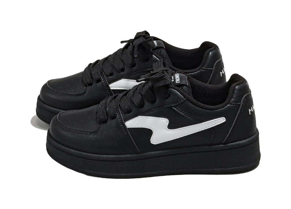 HUANQIU Slip Resistant, Abrasion Resistant, Lightweight Low top Skateboard Shoes Women's Black White 