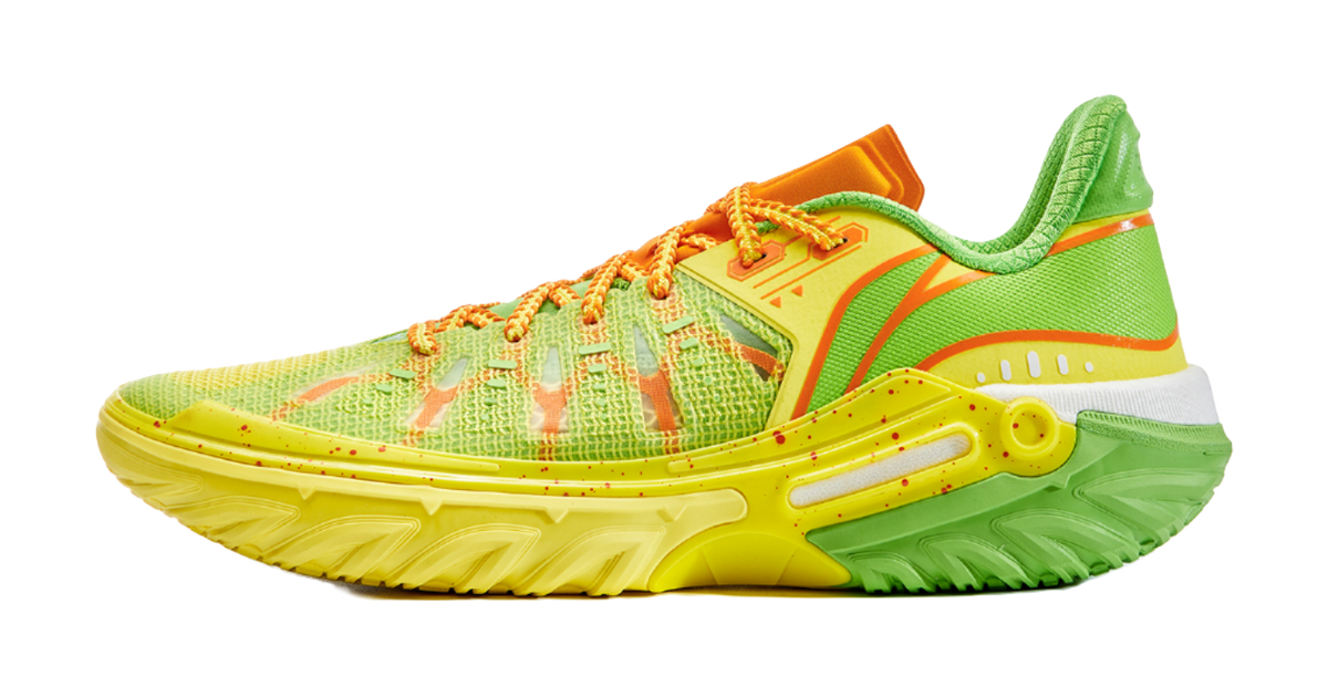 LiNing Jie Ao 2 Cushioning Anti Slip And Wear Resistant Rebound Low Top Outdoor Basketball Shoes Mens Yellow Green  VJSNEAKER