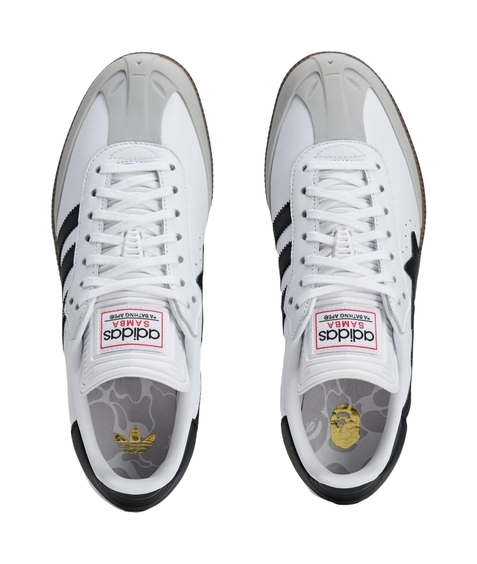 Samba Bape x Samba Adidas Originals White Black Gum  vjsneaker.com