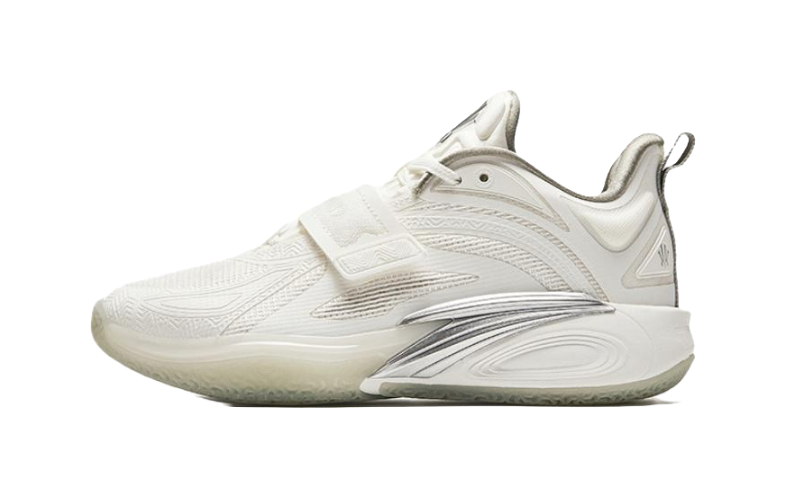 Antakids KAI 1 Slip Resistant Cushioning Low top Childrens Basketball Shoes White Silver Unisex  VJSNEAKER