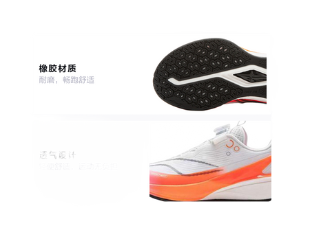 Li Ning Children's Red Rabbit 8 PRO Comfortable, Soft, Wear resistant, Rebound, Breathable Support Low cut Running Shoes White Pink Children's Edition  VJSNEAKER