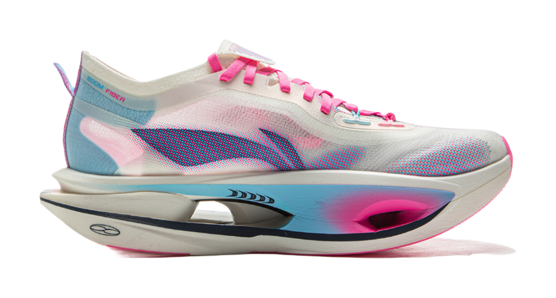 LiNing Feidian 5 ULTRA Cushioning, Slip Resistant, Rebound Low Top Running Shoes Unisex Pink Blue Mismatched 