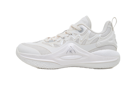 Rigorer Reeves second-generation AR2 Ghost lightweight, comfortable, fashionable, shock-absorbing, wear-resistant, breathable low cut sports basketball shoes for children in white and silver  VJSNEAKER