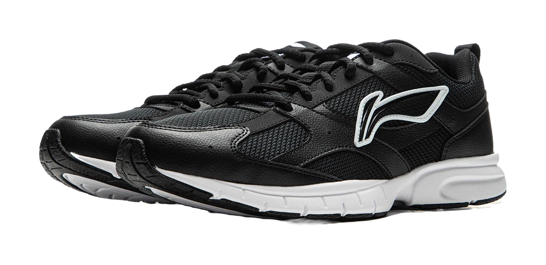 LiNing R037 Shock Absorbers Slip Resistant Abrasion Resistant Breathable Low top Running Shoes Men's Black 