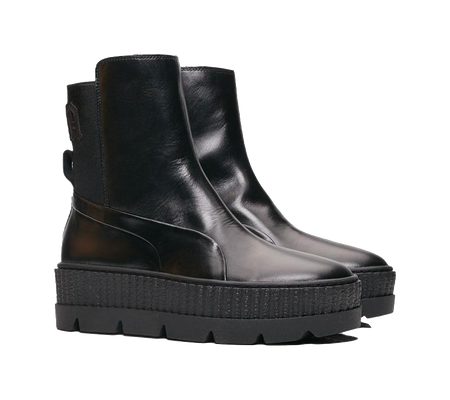 PUMA Chelsea Sneaker Boot Rihanna Fenty Black Womens  vjsneaker.com