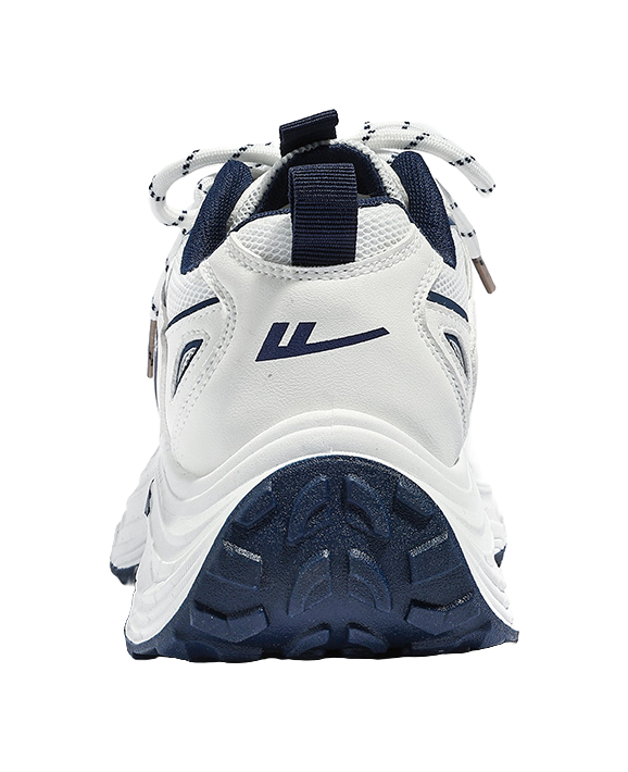 Warrior Cushioning And Breathable Low Top Chunky Sneakers Unisex White Dark Blue 