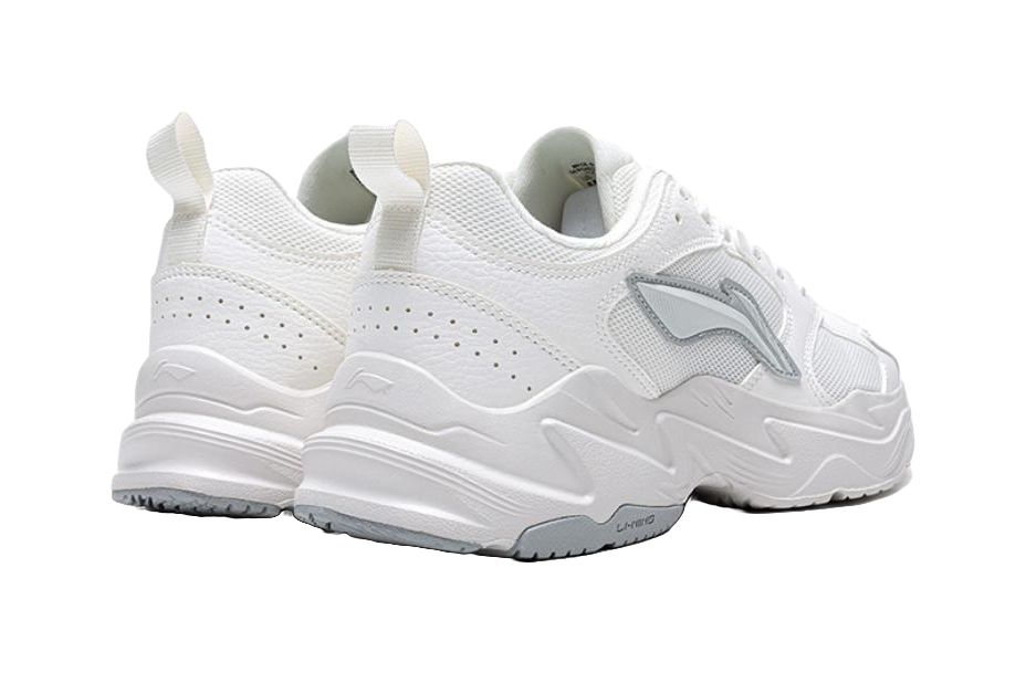 LiNing Pulse Shock Absorbers Slip Resistant Abrasion Resistant Low top Chunky Sneakers Men's Silver White 