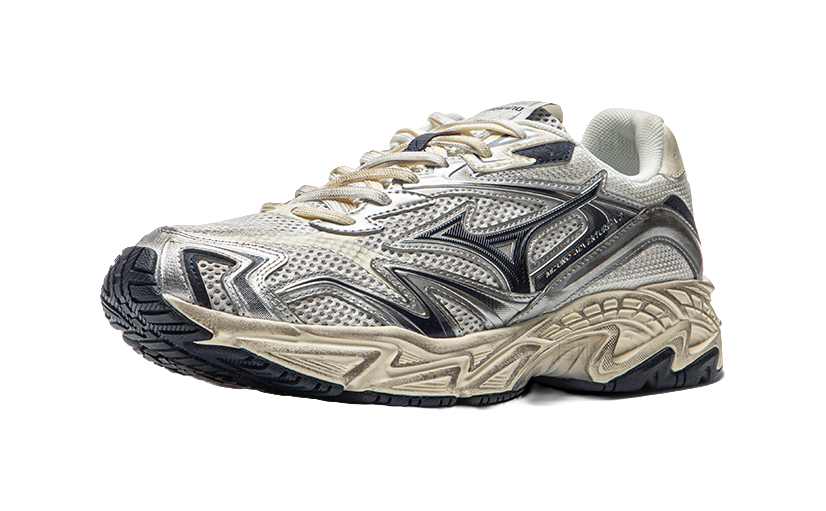 Mizuno Adventure Cushioning, Wear Resistant Low top Chunky Sneakers Unisex Beige Silver  vjsneaker.com