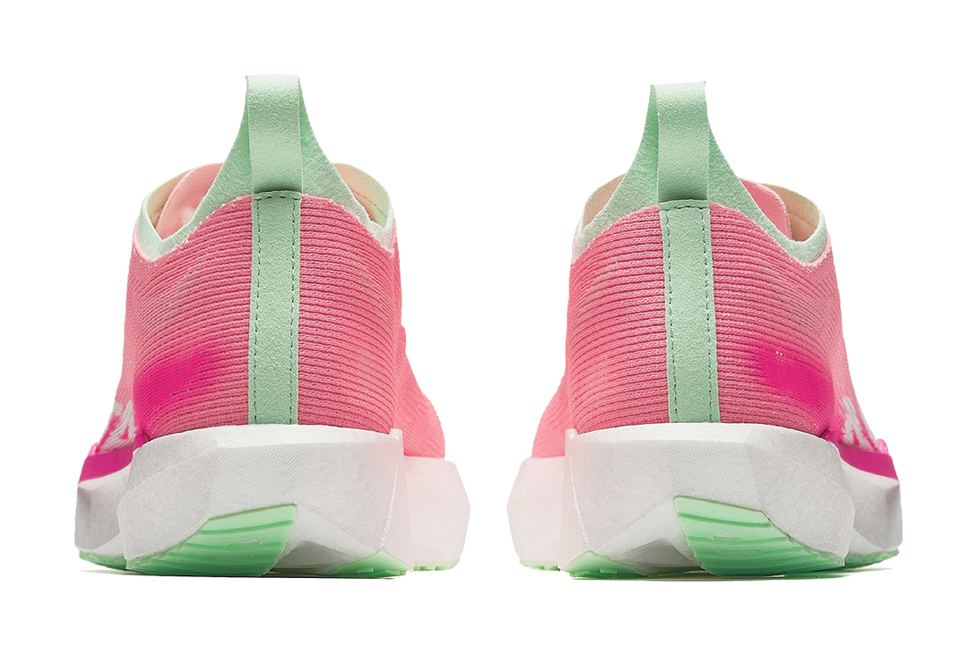 Anta Cushioning And Breathable Low top Carbon Plate Casual Running Shoes Men's Fluorescent Cold Peach Pink, Ivory White 