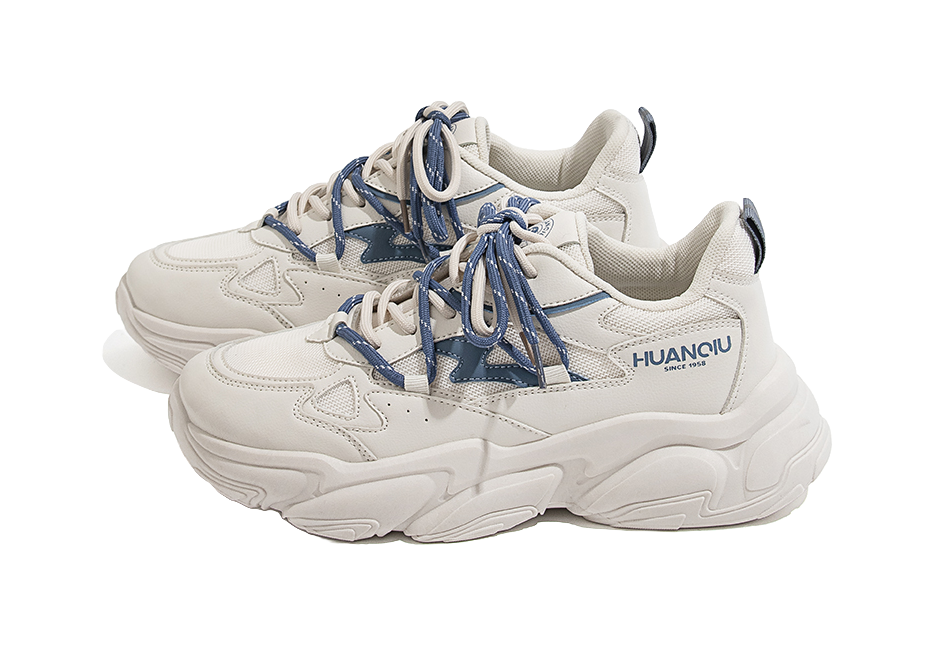 HUANQIU Low top Chunky Sneakers Men's Beige Blue 