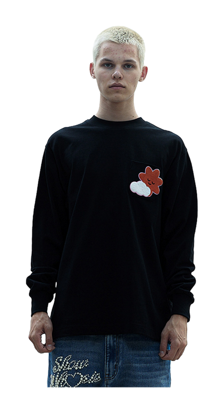 WHOOSIS weather series crochet pocket round neck long sleeve American China-Chic heavy weight casual loose spring autumn winter campus sweater T-shirt for men and women  vjsneaker.com