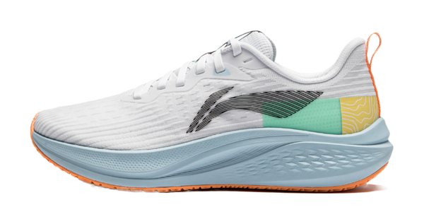 LiNing Red Hare 7 Cushioning, Slip Resistant, Lightweight Low top Sprint Running Shoes Women's Standard White green 