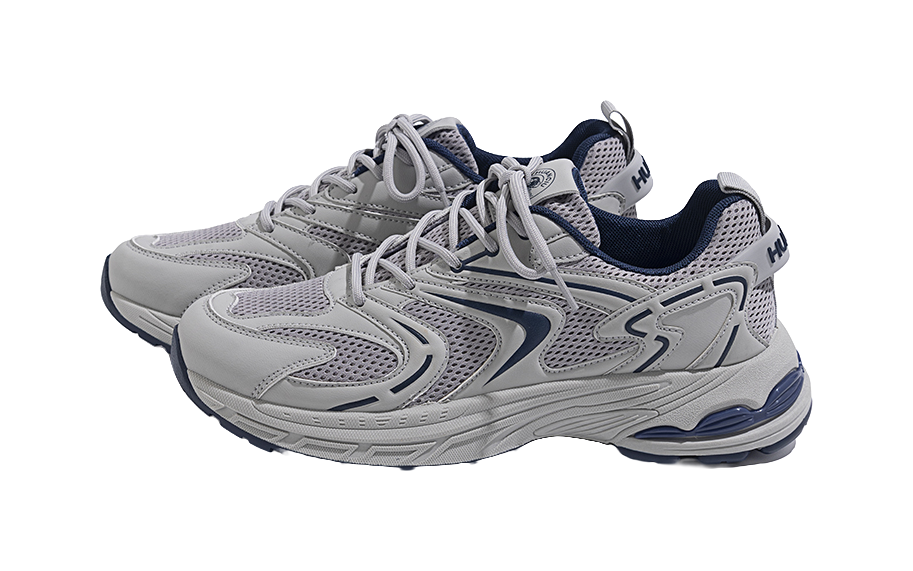 HUANQIU Slip Resistant Low top Chunky Sneakers Men's Gray 