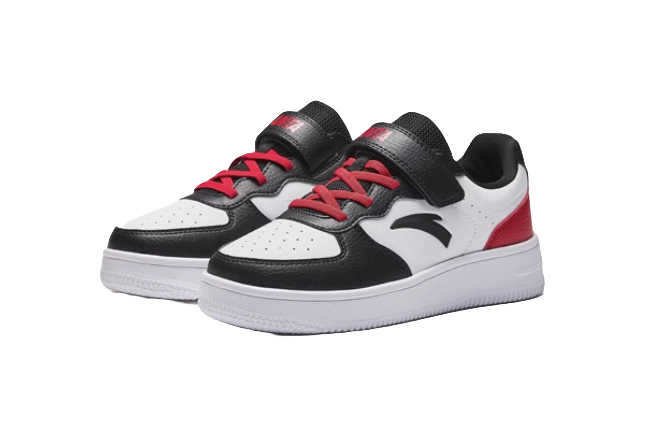 Antakids Slip Resistant, Abrasion Resistant, Lightweight Cushioning Low Top Kids' Skateboarding Shoes White Black Red 