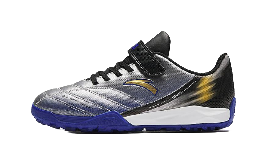 Antakids Low top Kids Soccer Shoes Silver Black Blue Kids  VJSNEAKER