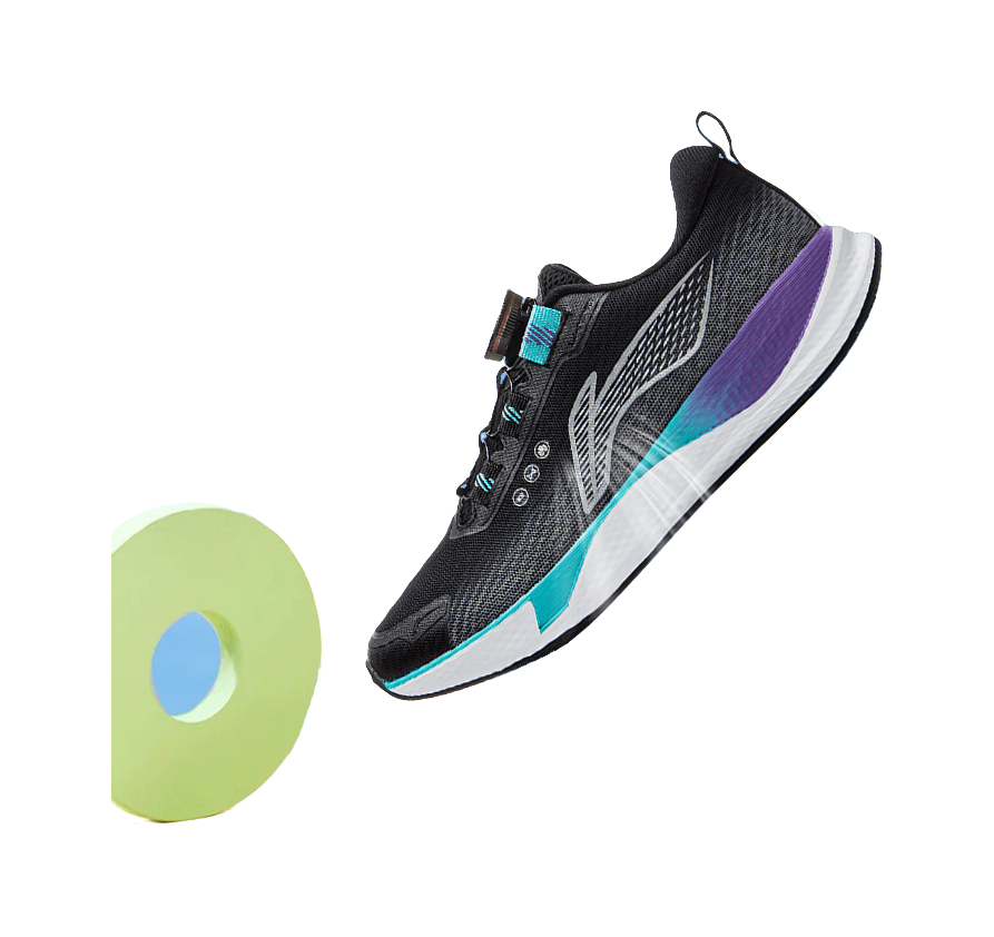 LINING YOUNG Slip-Resistant Cushioning Low-Top Kids' Running Shoes Black Gray Teenagers 