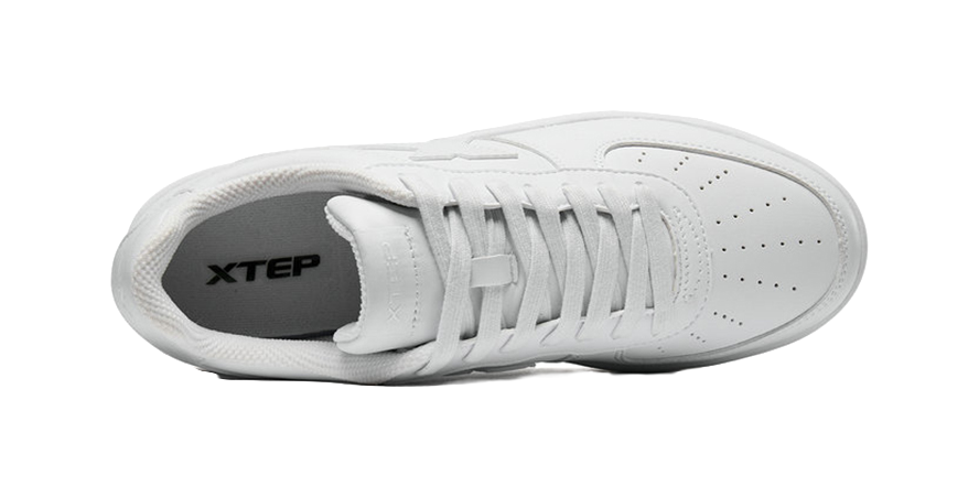 XTEP Men's Low-Top Skateboard Shoes - Casual Anti-Slip & Wear-Resistant Design White 