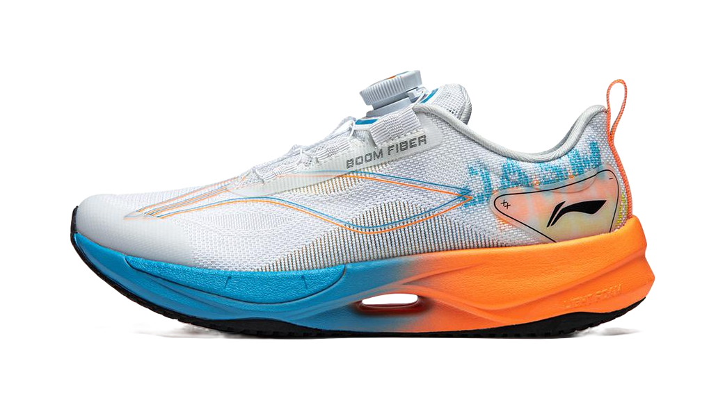 LINING YOUNG Running Slip Resistant Cushioning Abrasion Resistant Breathable Low top Kids' Running Shoes White Orange 