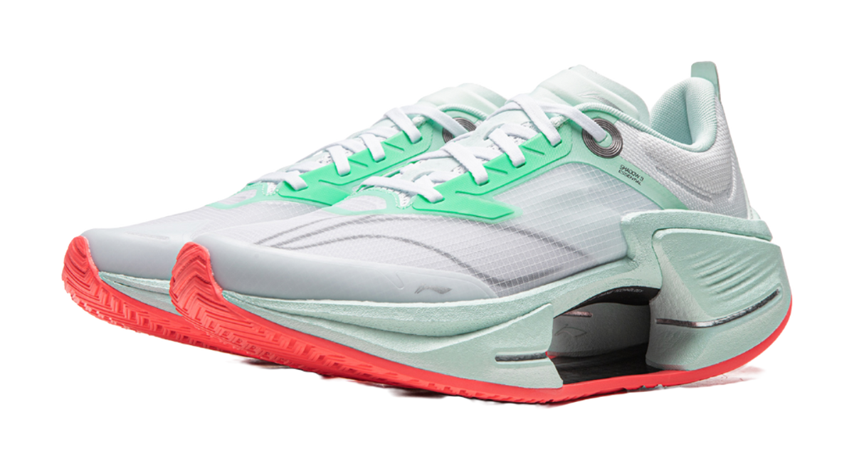 Li Ning Shadow 3 Essential Cushioning Abrasion Resistant Low top Casual Running Shoes Mens White Green  VJsneaker