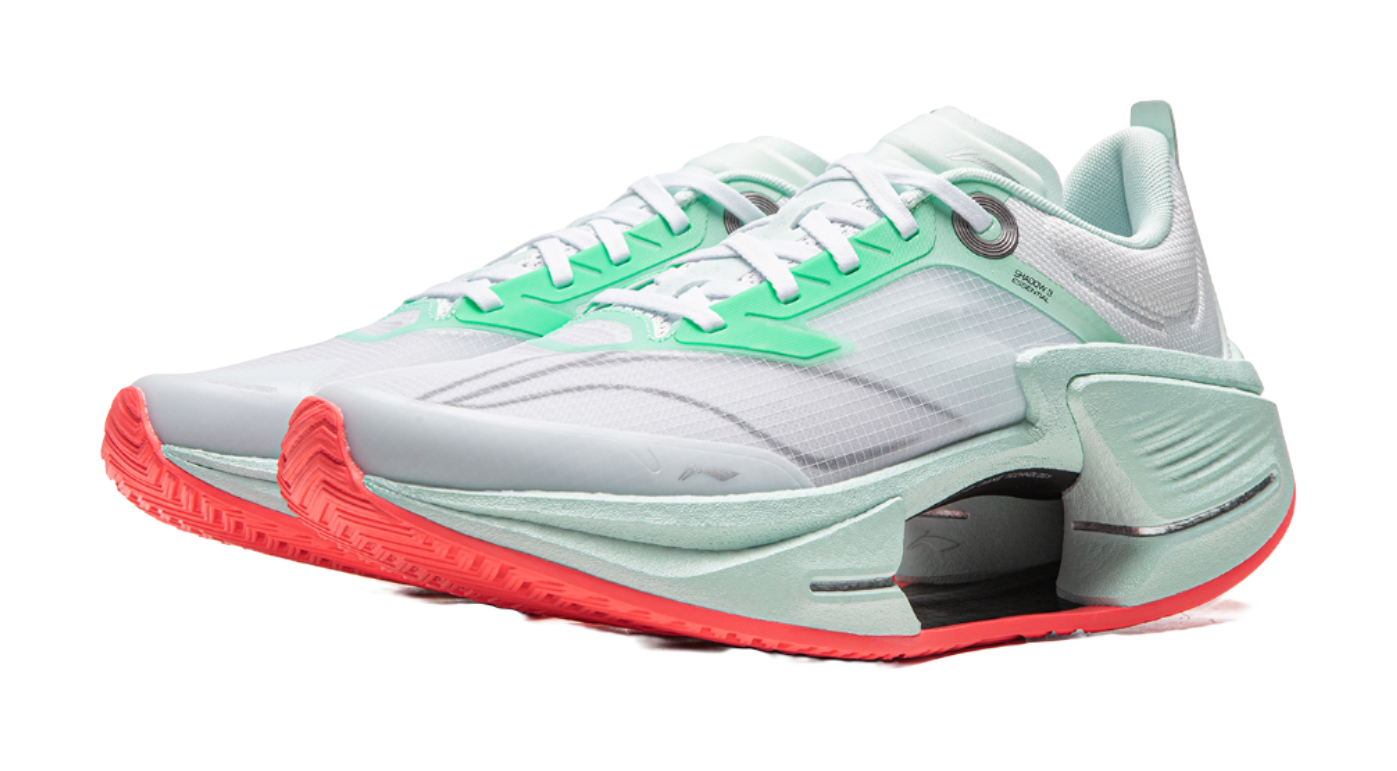 Li Ning Shadow 3 Essential Cushioning Abrasion Resistant Low top Casual Running Shoes Mens White Green  VJsneaker