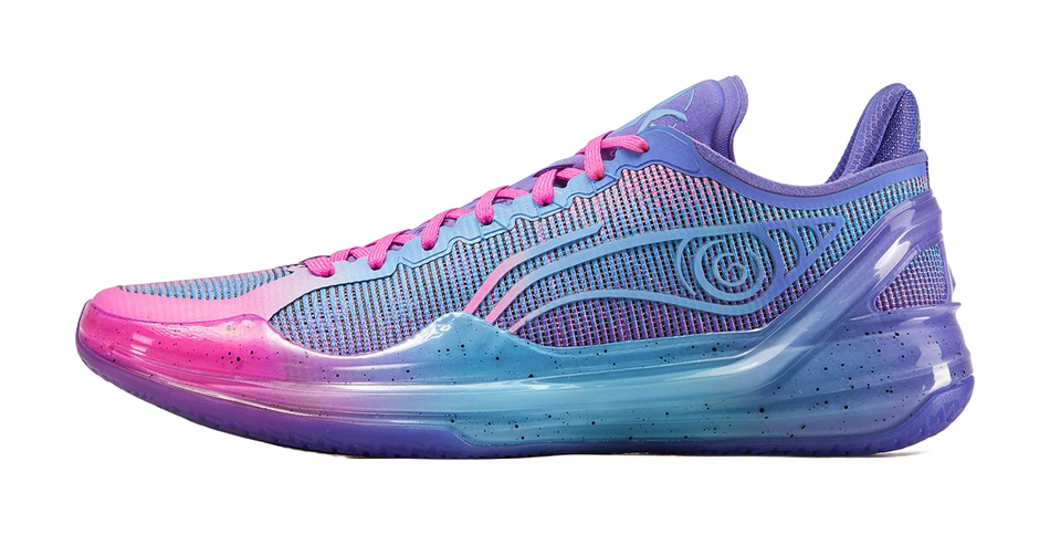 LiNing Blade 4V2 Cushioning Slip Resistant Lightweight Rebound Low top Performance Basketball Shoes Mens Blue Purple  VJSNEAKER