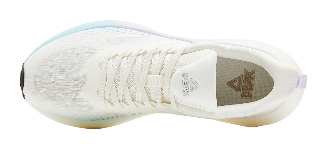 PEAK Shock Absorbers Slip Resistant Abrasion Resistant Lightweight Low top Running Shoes Women's Ivory Purple 