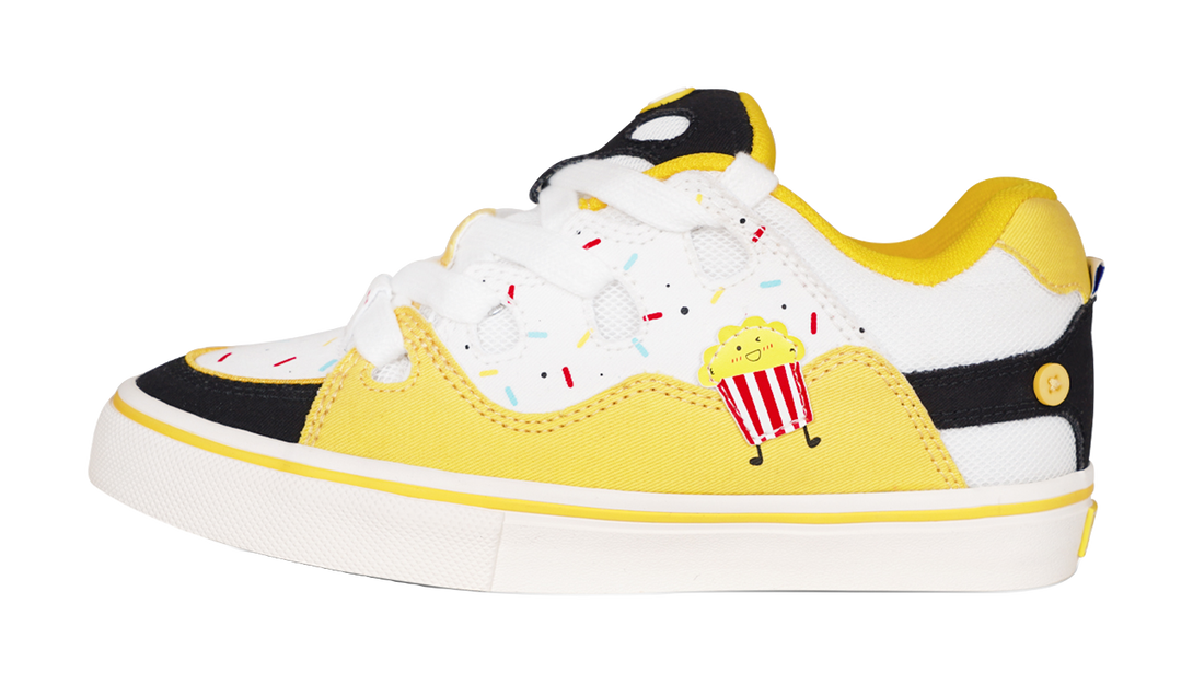 Ollieskate Slip Resistant, Abrasion Resistant, Lightweight Low top Skateboard Shoes Unisex Black Yellow 