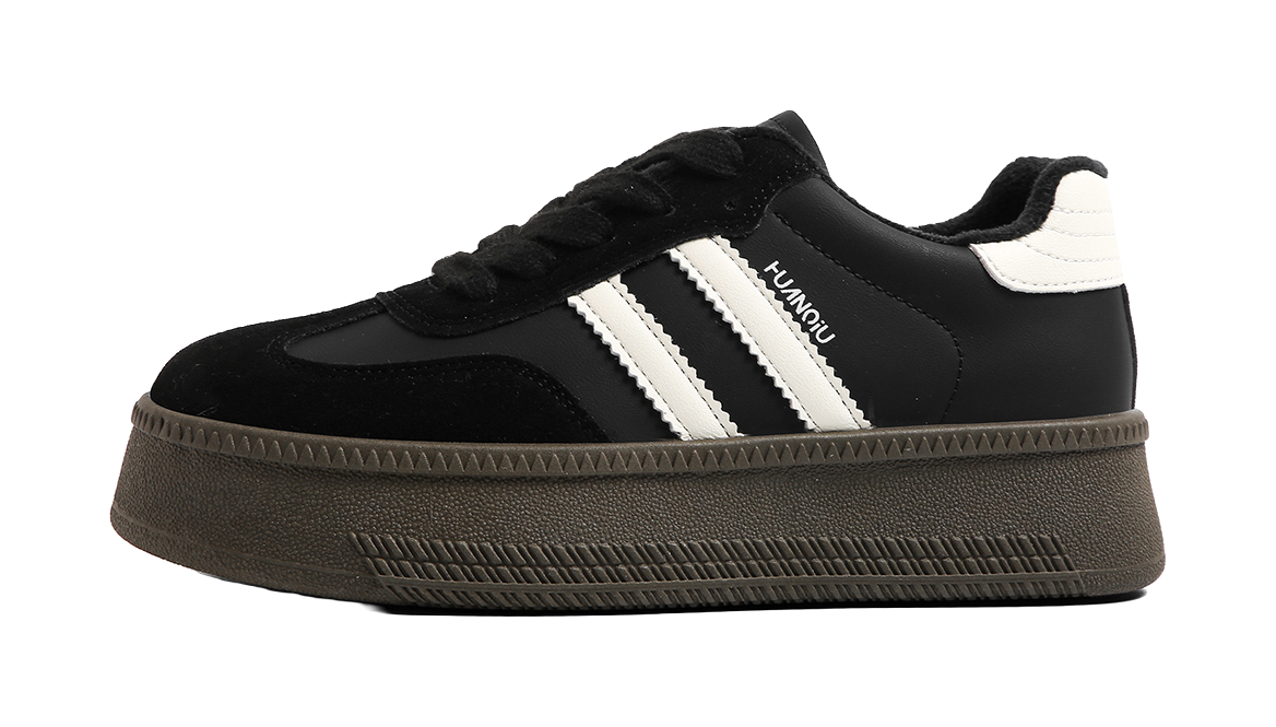 HUANQIU Anti Slip And Wear Resistant Height Increasing Low top Skateboard Shoes Womens Beige  VJSNEAKER