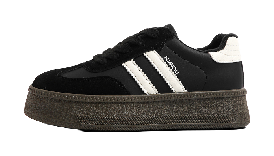 HUANQIU Anti Slip And Wear Resistant Height Increasing Low top Skateboard Shoes Womens Beige  VJSNEAKER