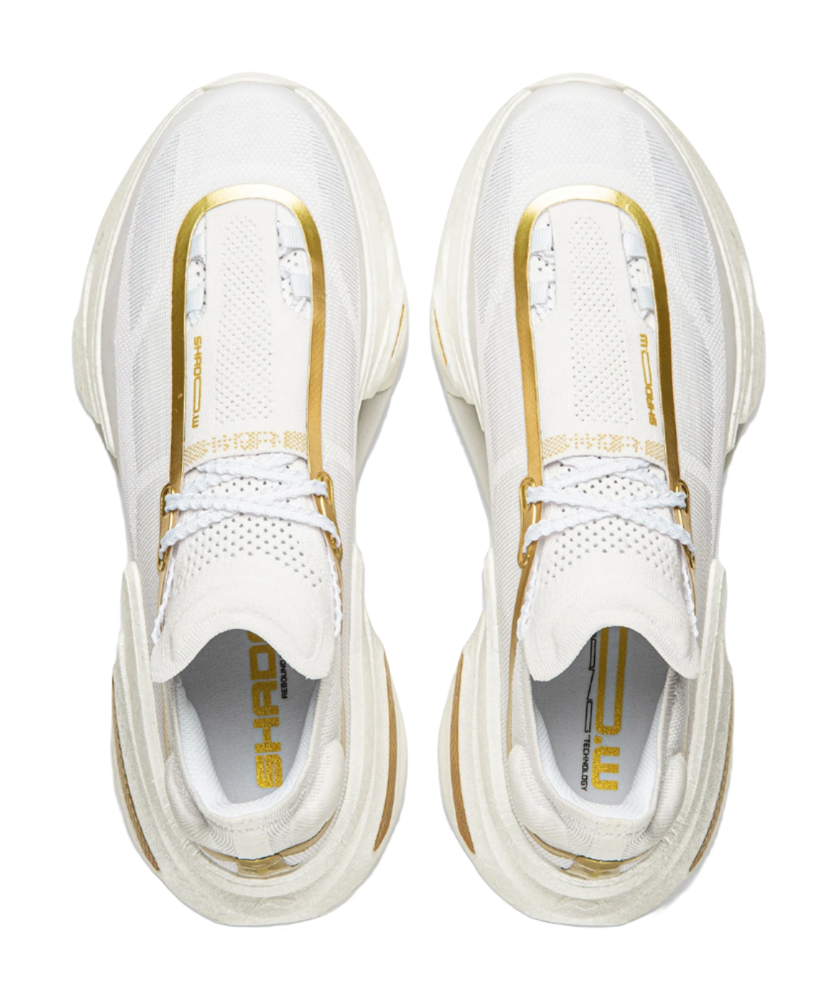 Li Ning Shadow 3.0 Cushioning Rebound Low top Running Shoes Unisex White Gold  VJsneaker