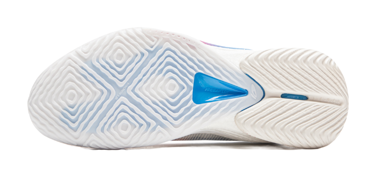 LiNing Speed 10 Cushioning, Wear Resistant Low Top Basketball Shoes Mens White Pink Blue  VJSNEAKER