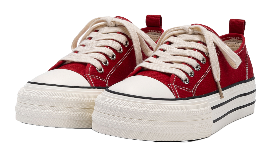 HUANQIU Breathable Lightweight Height Increasing Low Top Canvas Shoes Women's 