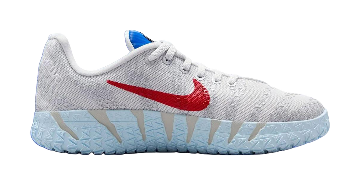 Nike Ja Morant 3 Low top Childrens Basketball Shoes White Blue Red Kids  vjsneaker.com