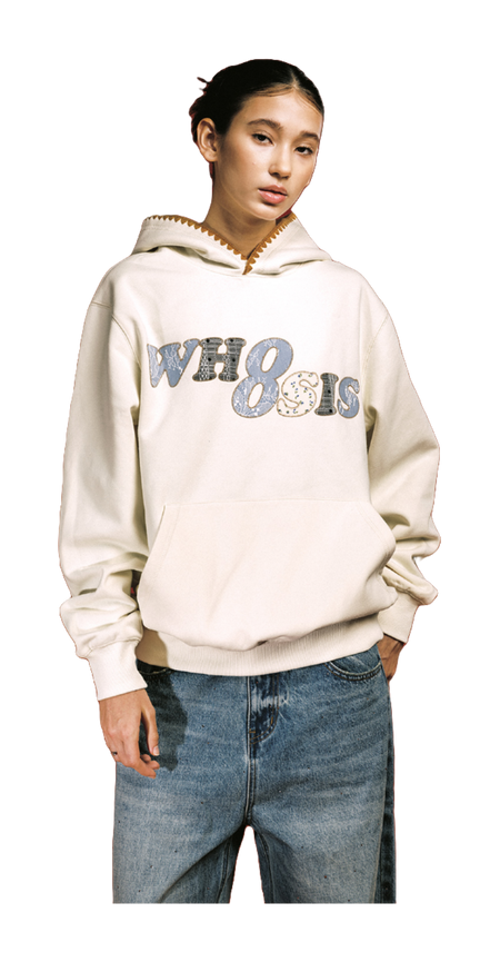 WHOOSIS floral denim patchwork embroidery casual loose and versatile campus autumn and winter comfortable hoodie with fleece hoodie for both men and women  vjsneaker.com