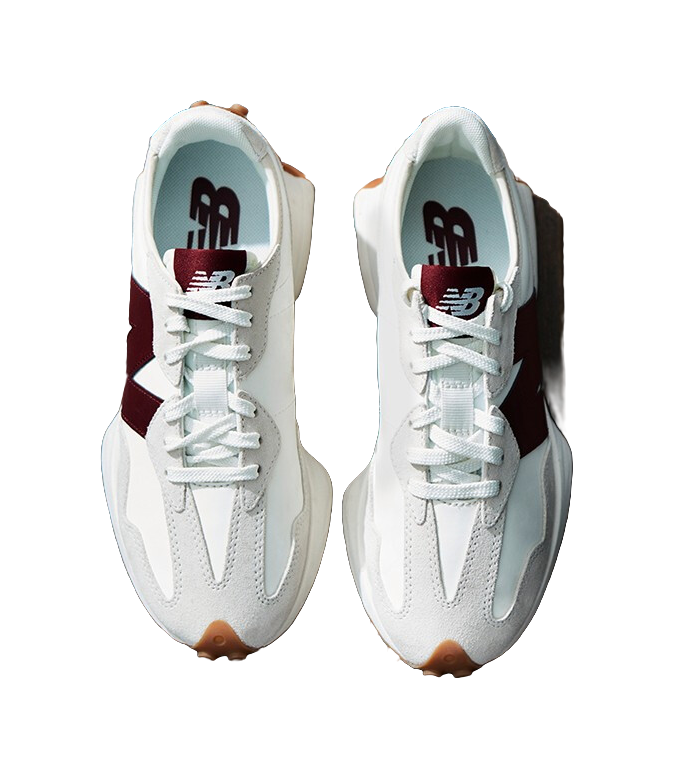 New Balance 327 White Dark Red Womens  vjsneaker.com