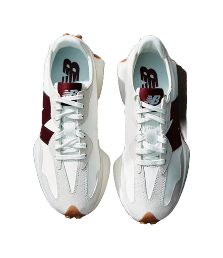 New Balance 327 White Dark Red Womens  vjsneaker.com