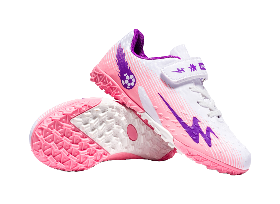 Double Star TF Broken Nail Sports Leisure Non slip Anti kick Lightweight Shock Absorbent Low cut Football Shoes White Purple Pink Children's Edition  VJSNEAKER