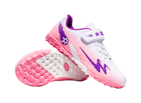 Double Star TF Broken Nail Sports Leisure Non slip Anti kick Lightweight Shock Absorbent Low cut Football Shoes White Purple Pink Children's Edition  VJSNEAKER