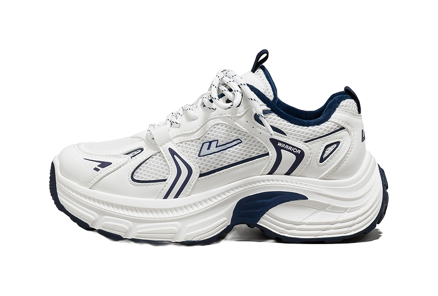 Warrior Low top Chunky Sneakers Womens Silver Gray Black  vjsneaker.com