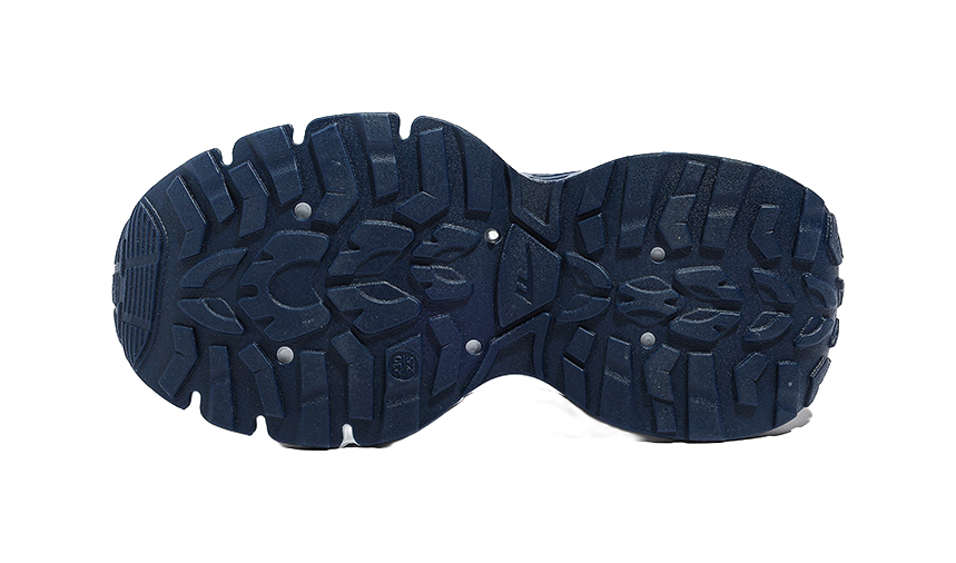 Warrior Cushioning And Breathable Low Top Chunky Sneakers Unisex White Dark Blue 